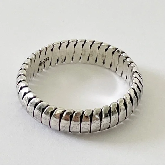 Sterling silver snake chain minimal band ring